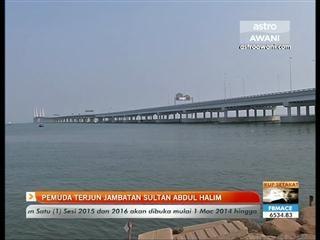 Pemuda terjun jambatan kedua Pulau Pinang