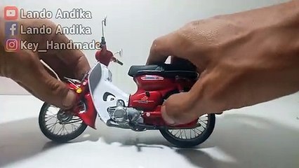 miniatur motor dari bahan pipa pararon | miniatur honda C70