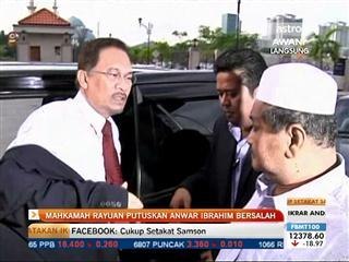 Mahkamah rayuan putuskan Anwar Ibrahim bersalah