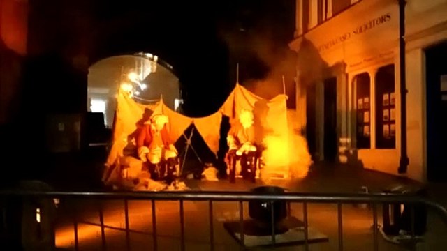 Actors at the Illuminate Festival at Castle Gate, Derry Walls, Ireland