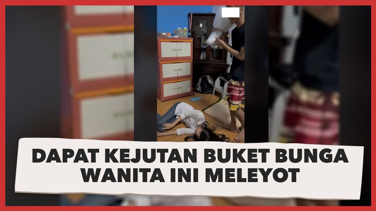 Dapat Kejutan Buket Bunga dari Pacar, Reaksi Wanita Ini Jadi Sorotan: Definisi Meleyot Sesungguhnya