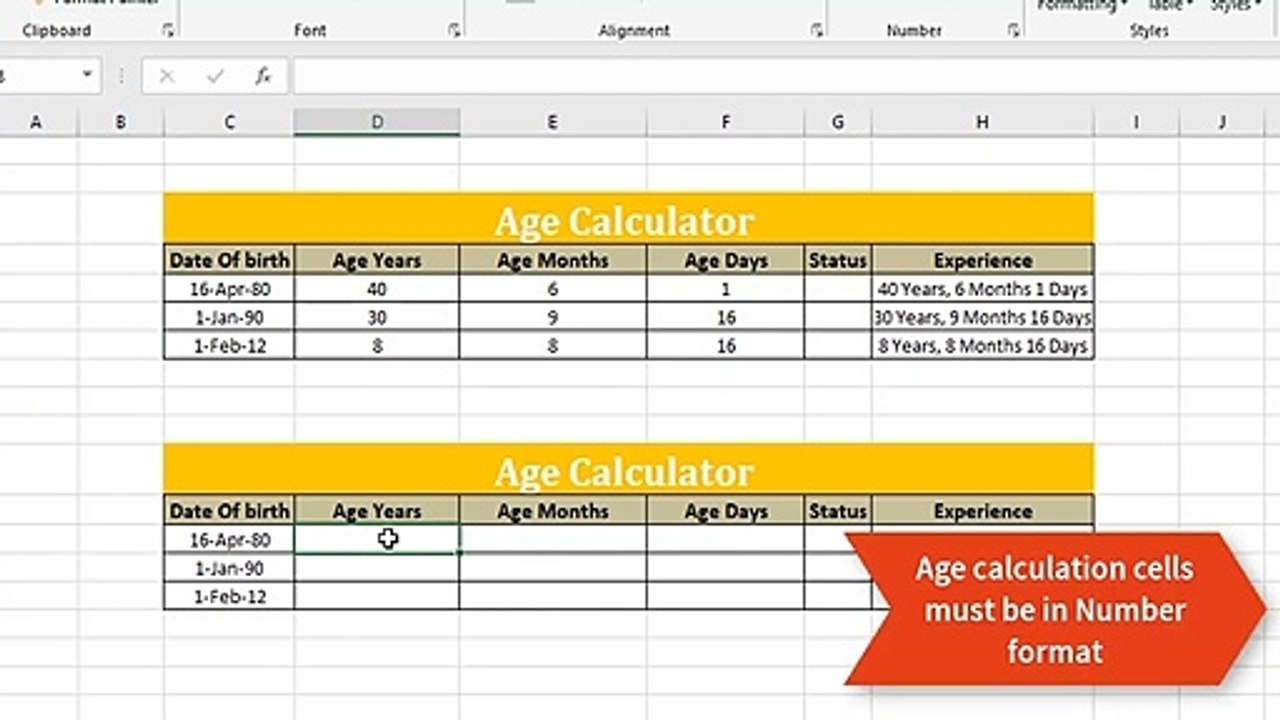 How to Calculate Age  Using a Date of Birth in Urdu Hindi Microsoft Excel
