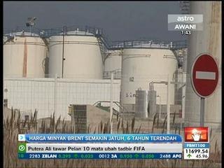 Harga minyak Brent semakin jatuh, 6 tahun terendah