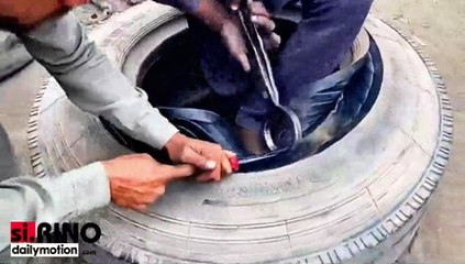 tire cutting technique manually with simple tools