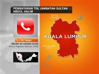 Pembayaran tol jambatan Sultan Abdul Halim