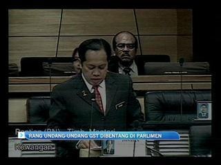 Rang undang-undang GST dibentang di parlimen