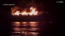 شاهد: حريق على متن سفينة تقلّ 237 راكبا قبالة اليونان