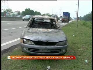 Lelaki ditemui rentung dalam sebuah kereta terbakar