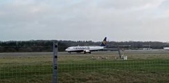 Bristol Airport: Footage of pilot battling winds of up to 60mph in Storm Eunice