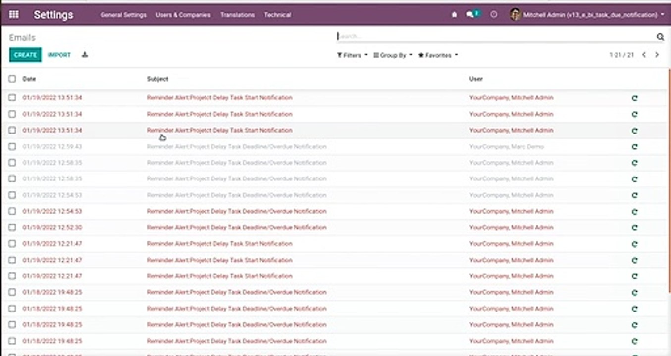 How to send Task delay start notification and Task delay completion notification by email | Odoo Apps Features