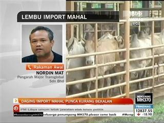Daging import mahal punca kurang bekalan