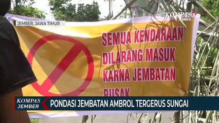 Pondasi Jembatan Ambrol Tergerus Air, Aktivitas Warga Terganggu