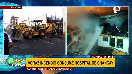 Voraz incendio consume un sector del Hospital de Chancay