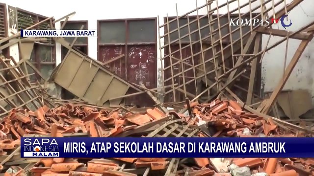 Atap Dua Ruang Kelas di SDN Rawagempol Karawang Ambruk, Diduga Karena Kurang Terawat