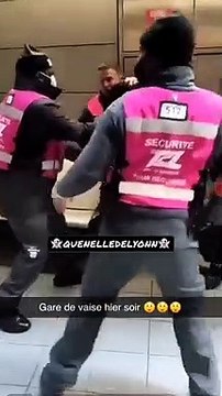 Grosse baston entre agents de sécurité et racailles à la gare de Vaise à Lyon