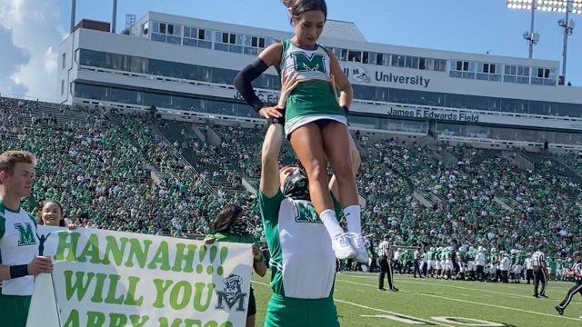 Cheerleader Surprised With Marriage Proposal | Happily TV