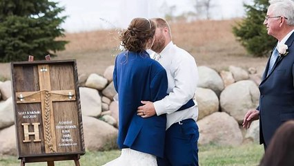 Groom Goes Viral After Wrapping His Shivering Bride In Suit jacket During Outdoor Wedding | Happily TV