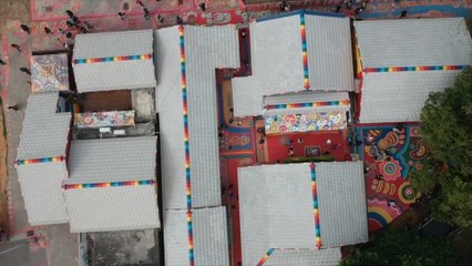 Amazing Rainbow Village Painted By One Man Alone | Happily TV