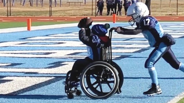 Boy With Spina Bifida Scores Surprise Touchdown In Wheelchair | Happily TV