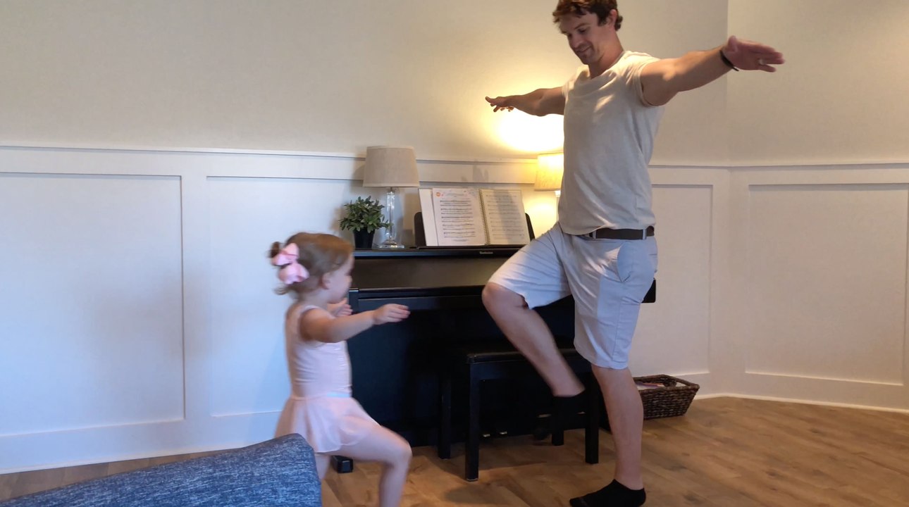Dad Attempts Ballet Moves With Daughter | Happily TV