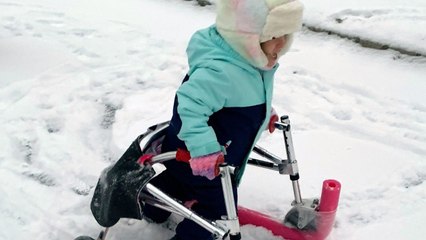 Girl Told She May Never Walk Plays In Snow Thanks To Ingenious Hack | Happily TV