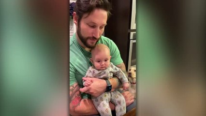 Man Uses Beard To Put Adorable Baby To Sleep | Happily TV