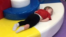 Toddler Falls Asleep On Merry Go Round | Happily TV