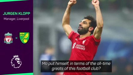 Download Video: Klopp calls Salah 'absolutely insane' as he closes in on 150 goals