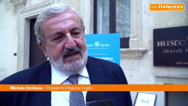 Emiliano a inaugurazione Mostra al Museo Ebraico di Lecce