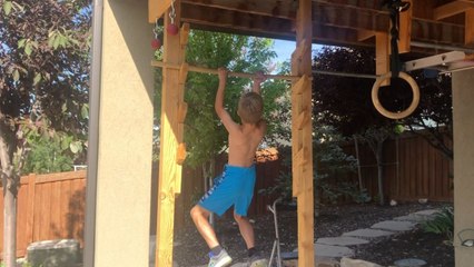 Kid Completes Epic Homemade Ninja Warrior Course | Happily TV