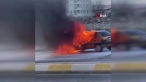 Son dakika haber | Otomobil alev aldı, yangını yakından izleyenler 'yok artık' dedirtti