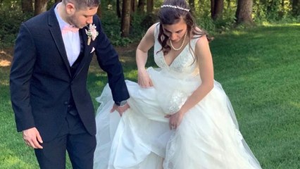 Double Amputee Wears Dress For First Time On Wedding Day | Happily TV
