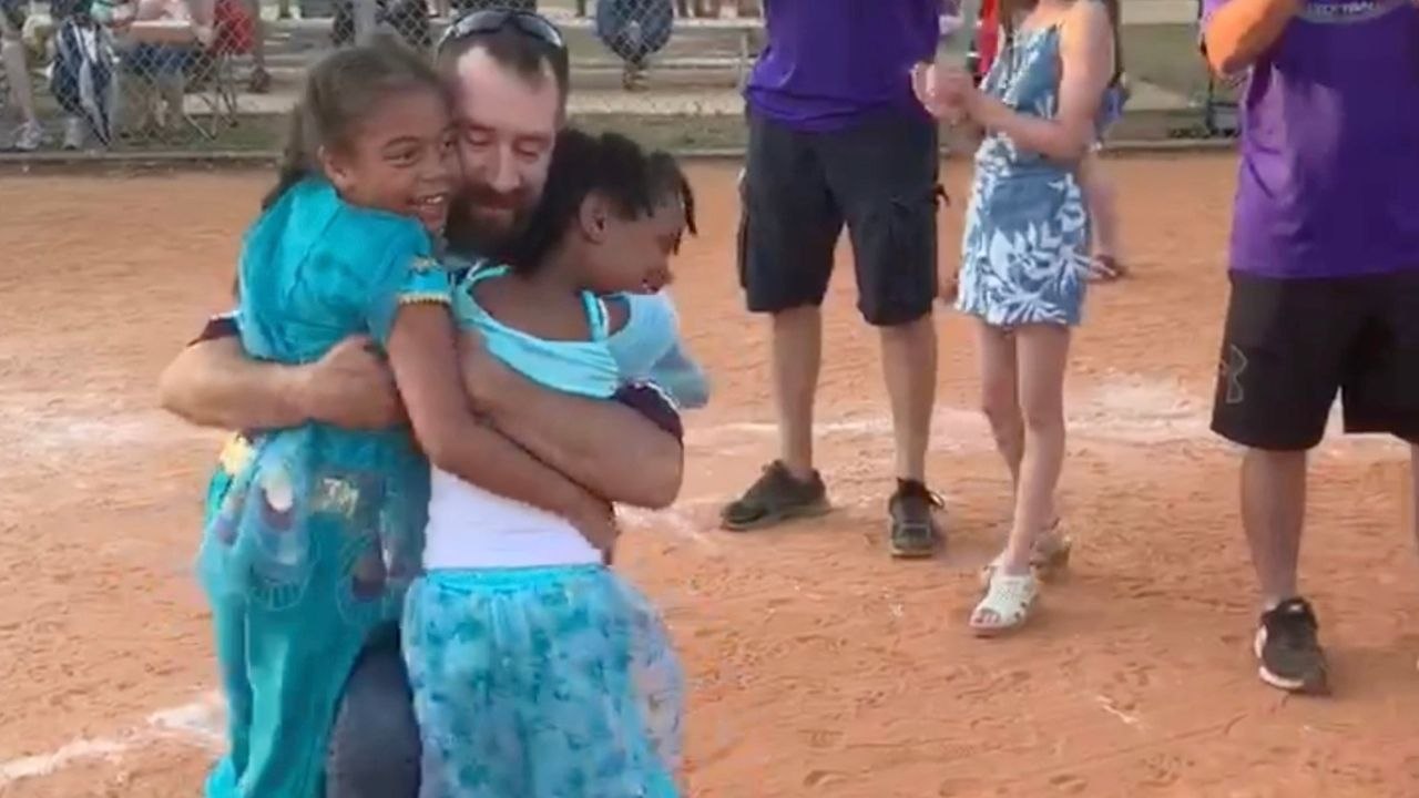 Emotional Military Reunion At Daughters Final Season Softball Game | Happily TV