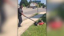 Police Officer Mows Lawn For Elderly Local | Happily TV