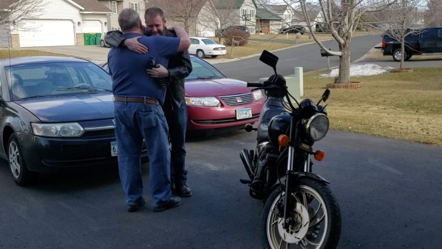 Son Surprises Dad With Beloved Bike After Secretly Restoring It | Happily TV
