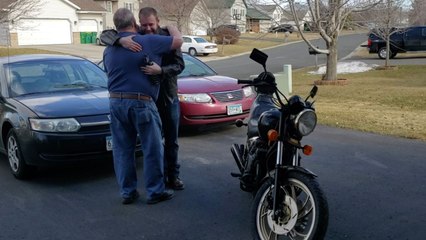 Son Surprises Dad With Beloved Bike After Secretly Restoring It | Happily TV