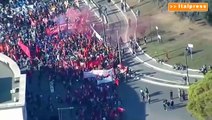 Le immagini dall’alto della manifestazione di Roma contro il G20