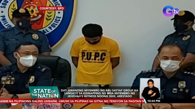 Dati umanong miyembro ng Abu Sayyaf Group na sangkot sa kidnapping ng mga miyembro ng Jehovah's Witness noong 2002, arestado | SONA