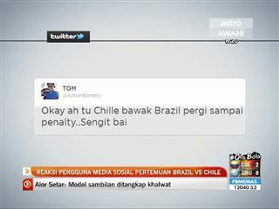 Reaksi pengguna media sosial pertemuan Brazil vs Chile