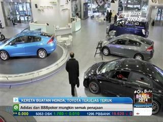 Kereta buatan Honda,Toyota terjejas teruk