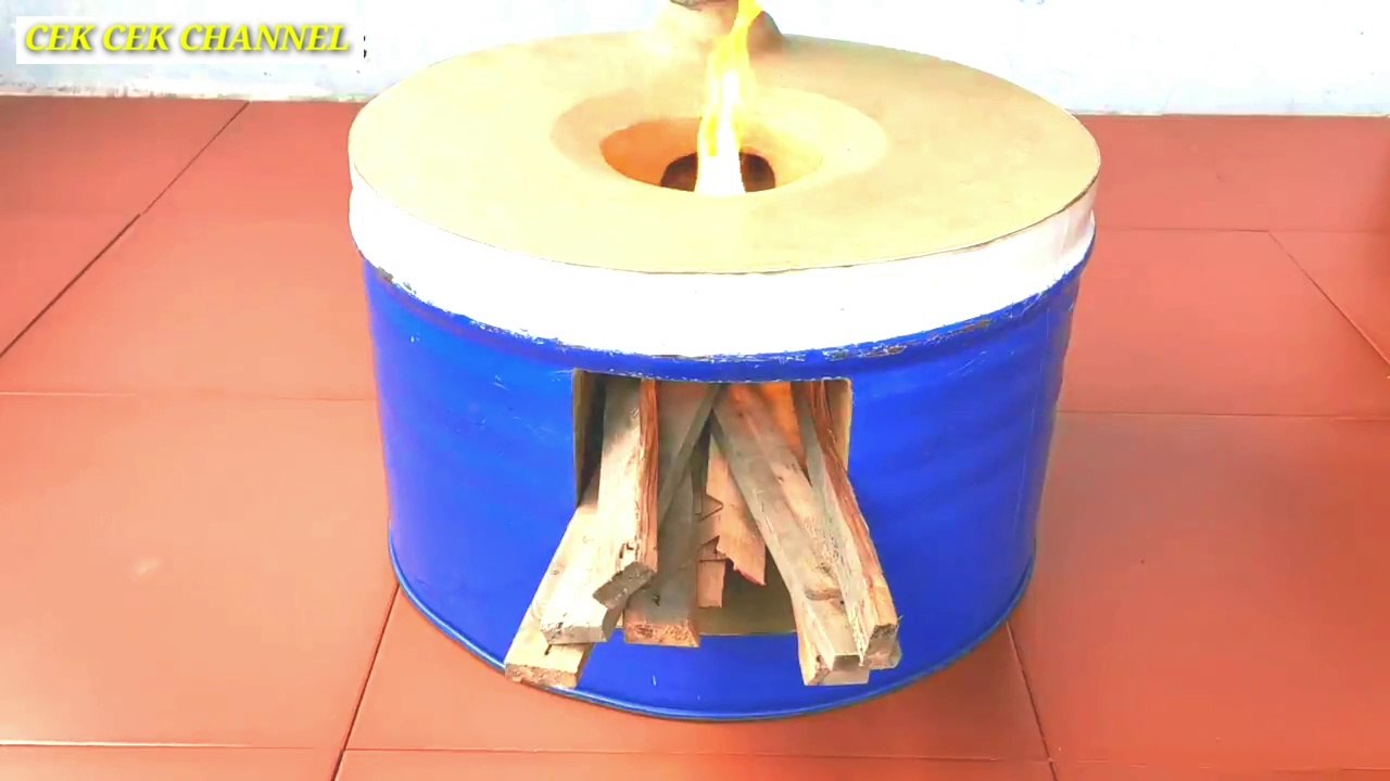 Cara buat tungku kayu bakar drum dan bata merah