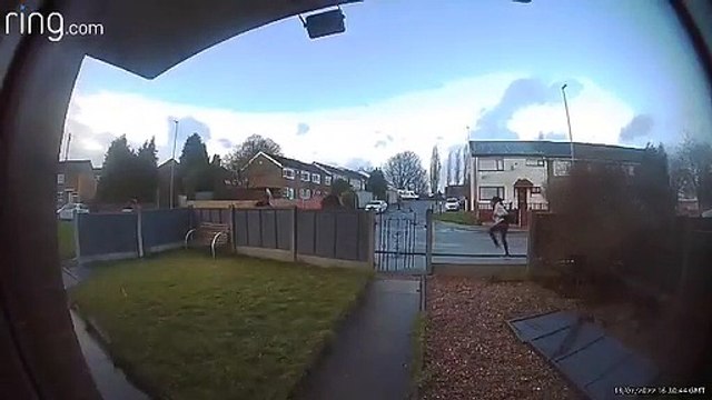 WATCH: Moment Leeds teens dodge flying garden bench as Storm Eunice batters city