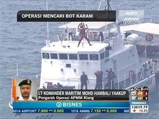 Operasi mencari bot karam bersama Pengarah Operasi APPM Klang