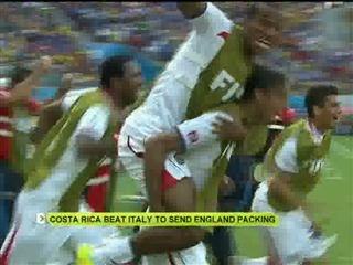 Costa Rica beat Italy to send England packing