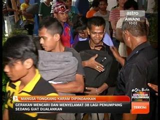 Mangsa tongkang karam dipindahkan