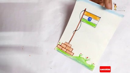 How to draw Indian Flag step by step  Making Independence day special drawing