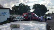 Carro e moto colidem no São Cristóvão; uma vítima ficou ferida