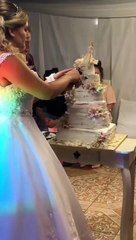 Decidieron festejar su boda con "pastel mágico”; reacción de familiares se vuelve viral en TikTok