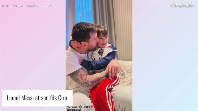 Lionel Messi : Gros câlin à son fils Ciro (3 ans), qui lui ressemble comme deux gouttes d'eau !