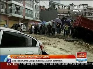 26 terbunuh dalam hujan lebat di China